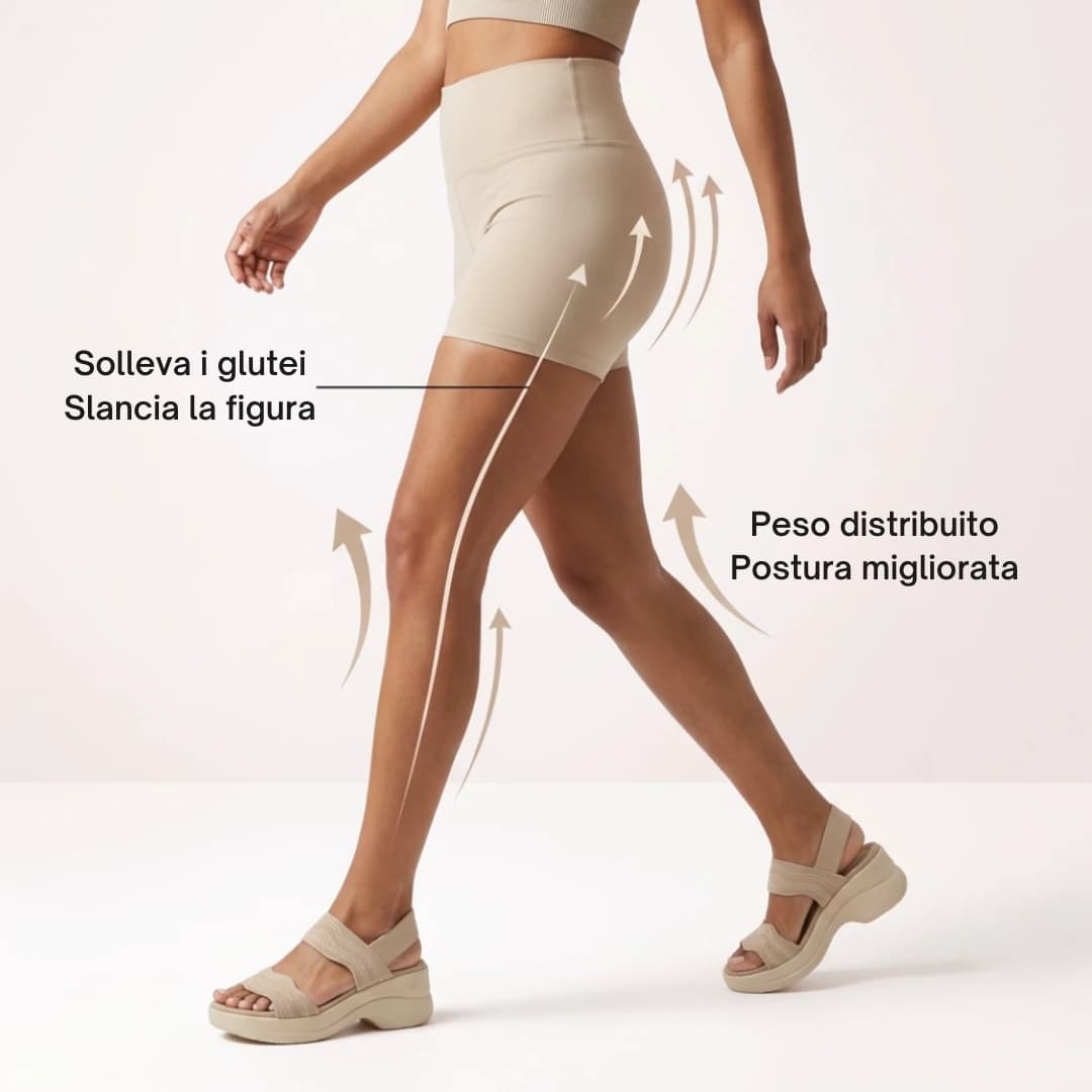 Suola rialzante a tacco largo comoda