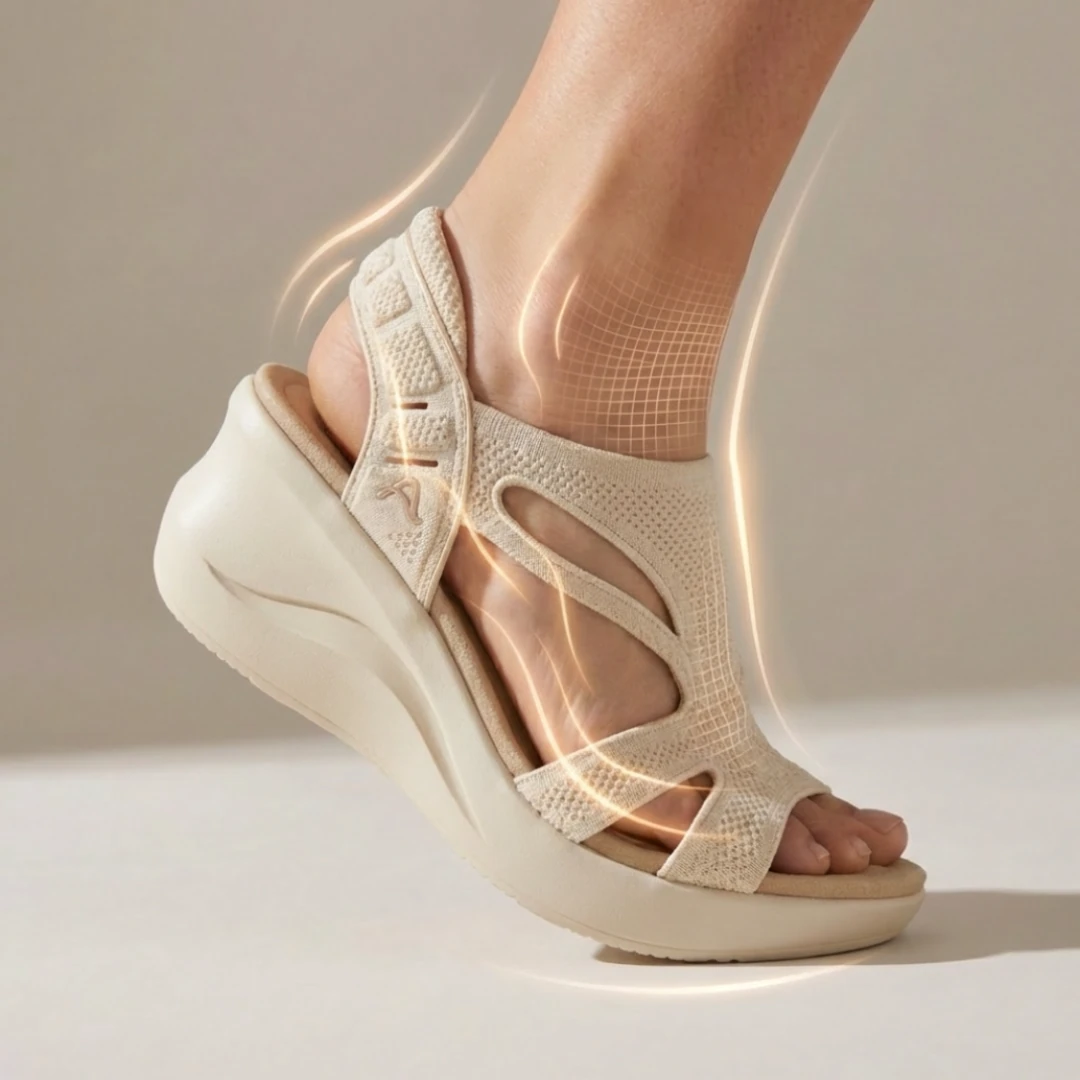 Tomaia aperta in maglia elastica effetto seconda pelle